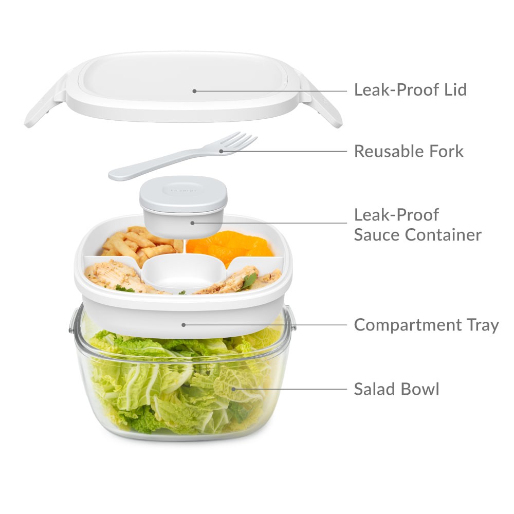slide 3 of 4, Bentgo Glass Salad Container - White, 1 ct