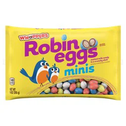 WHOPPERS Robin Eggs Minis Malted Milk Balls, Easter Candy Bag, 9 oz