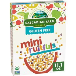 Cascadian Farm Organic Mini Fruitfuls, Gluten Free Cereal, Made with Whole Grain, Non-GMO, 11.1 oz