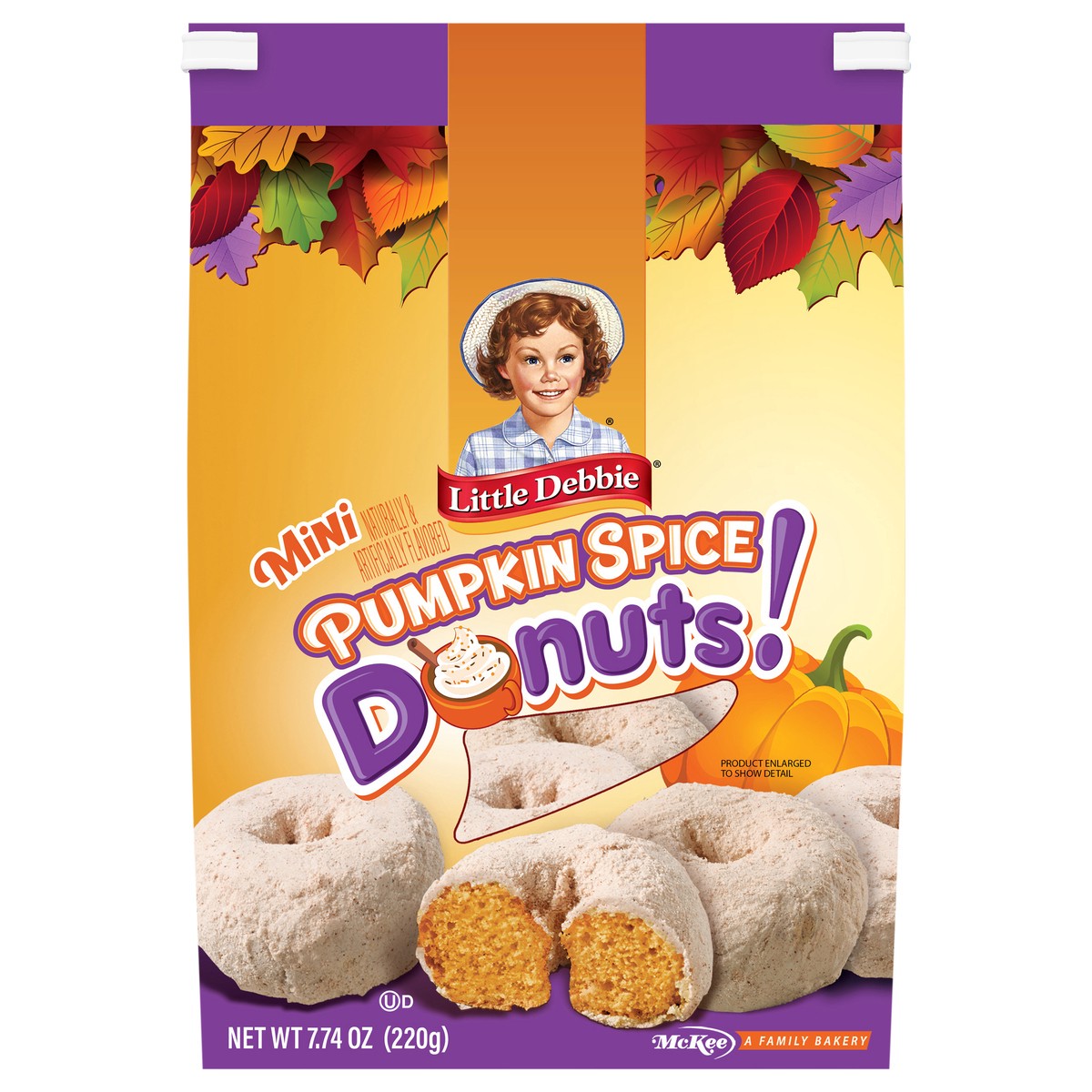 slide 4 of 4, Little Debbie Snack Cakes, Little Debbie Family Pack Pumpkin Spice Mini Donuts (bagged), 7.74 oz