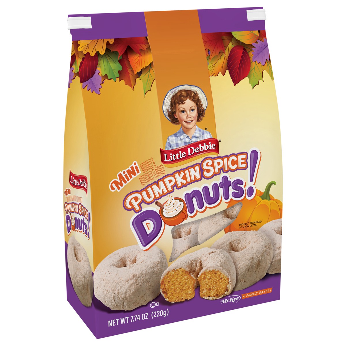 slide 3 of 4, Little Debbie Snack Cakes, Little Debbie Family Pack Pumpkin Spice Mini Donuts (bagged), 7.74 oz