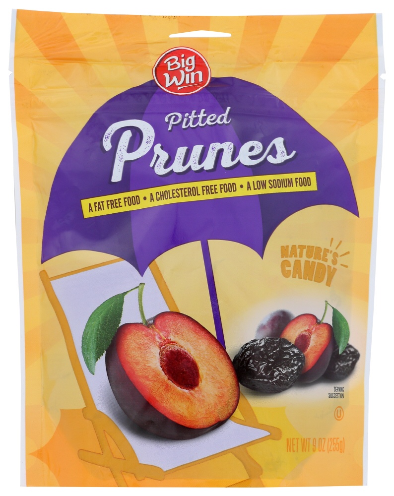 slide 1 of 4, Big Win Pitted Prunes, 9 oz
