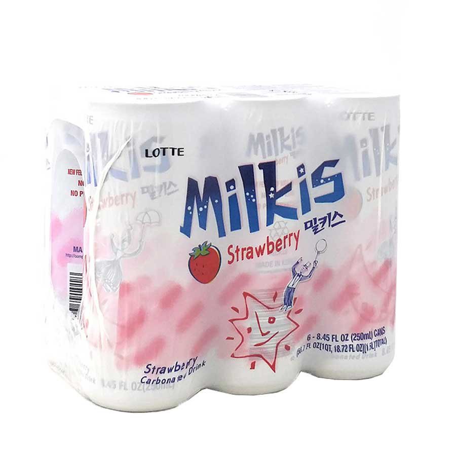 slide 1 of 1, Lotte Milkis Soda Strawberry - 8.45 fl oz, 8.45 fl oz