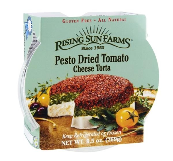 slide 1 of 1, Rising Sun Farms Pesto Dried Tomato Cheese Torta, 9.5 oz