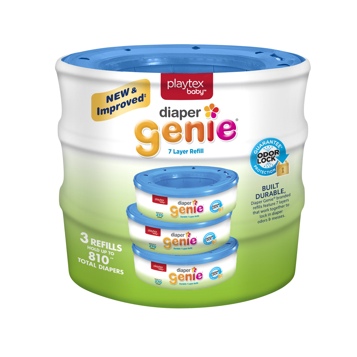 slide 1 of 6, Diaper Genie II Refill, 3 ct