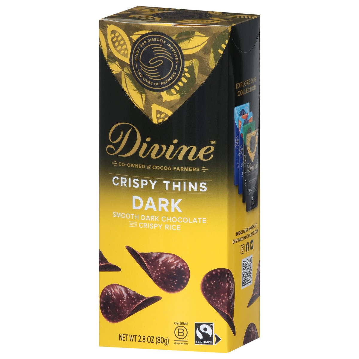 slide 14 of 15, Divine Dark Crispy Thins 2.8 oz, 2.8 oz