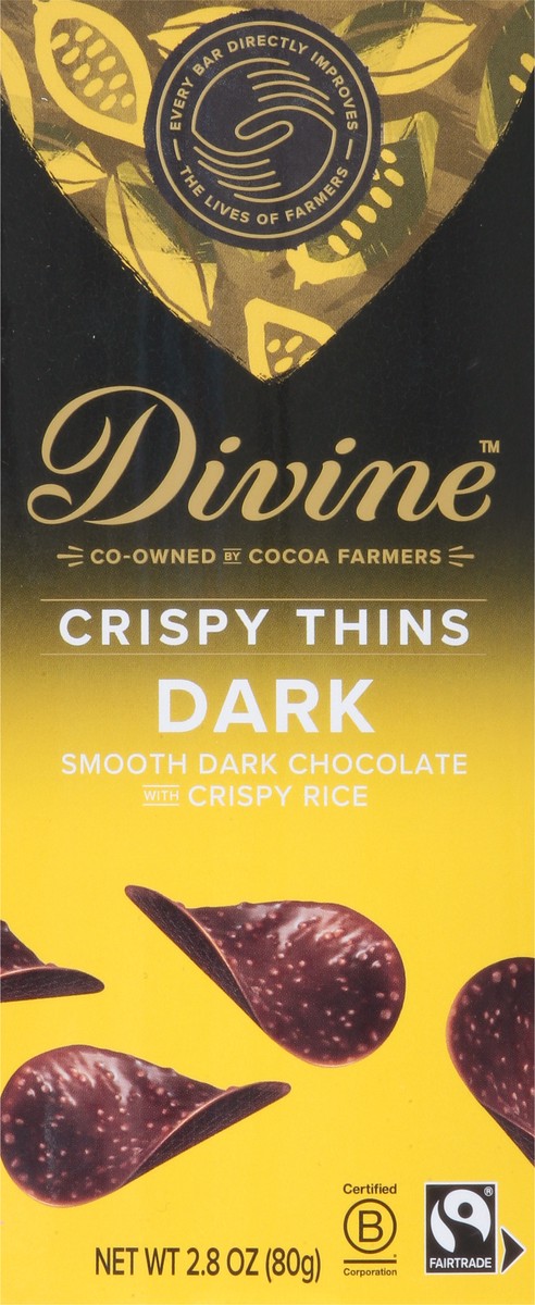 slide 8 of 15, Divine Dark Crispy Thins 2.8 oz, 2.8 oz