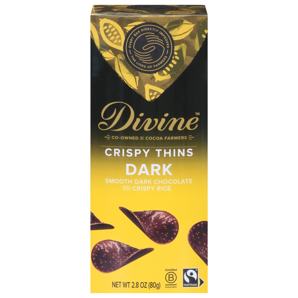 slide 1 of 15, Divine Dark Crispy Thins 2.8 oz, 2.8 oz