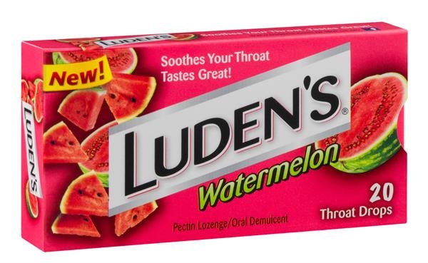 slide 1 of 1, Luden's Watermelon Throat Drops, 20 ct