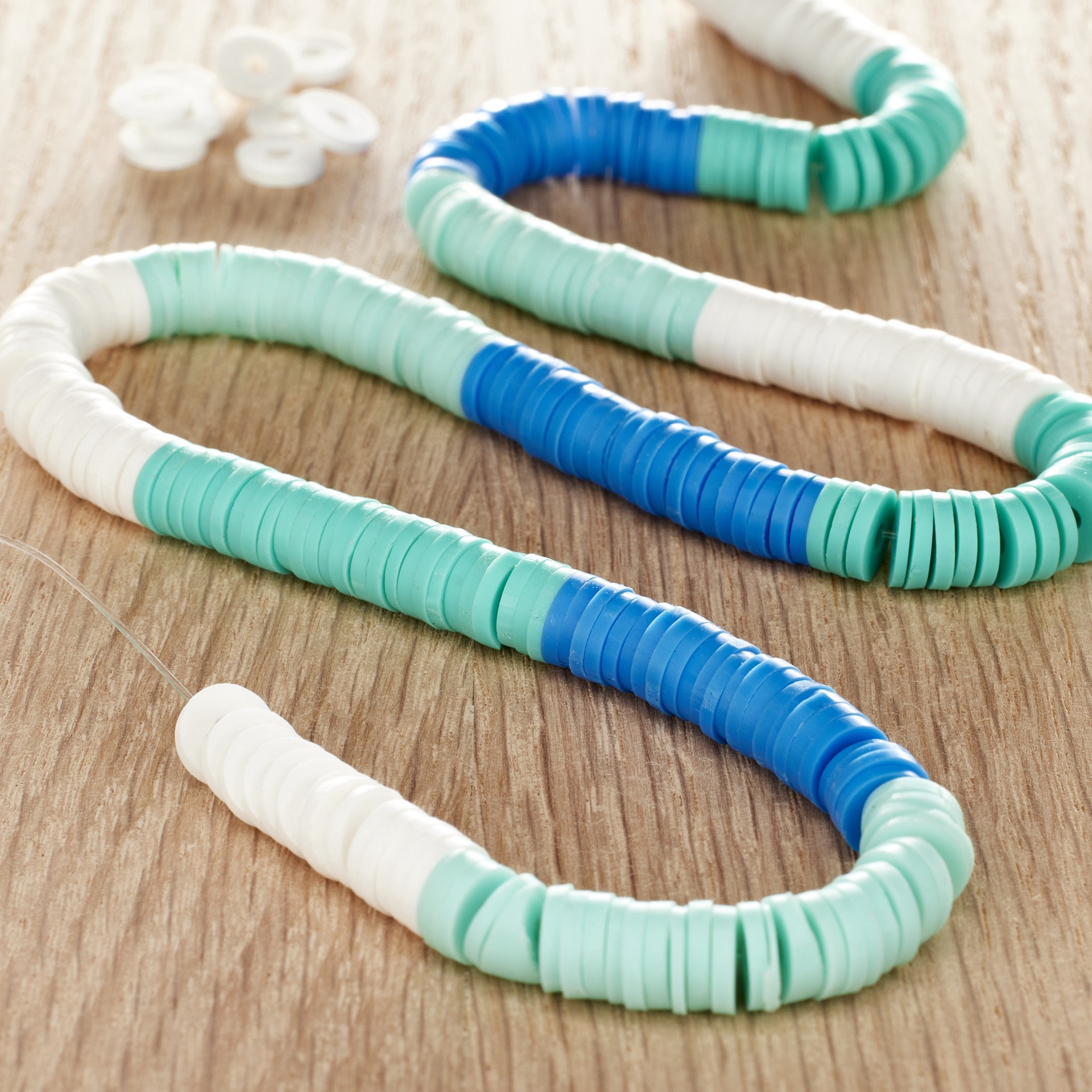 slide 3 of 3, Turquoise Clay Spacer Heishi Beads, 6mm By Bead Landing, 6 mm