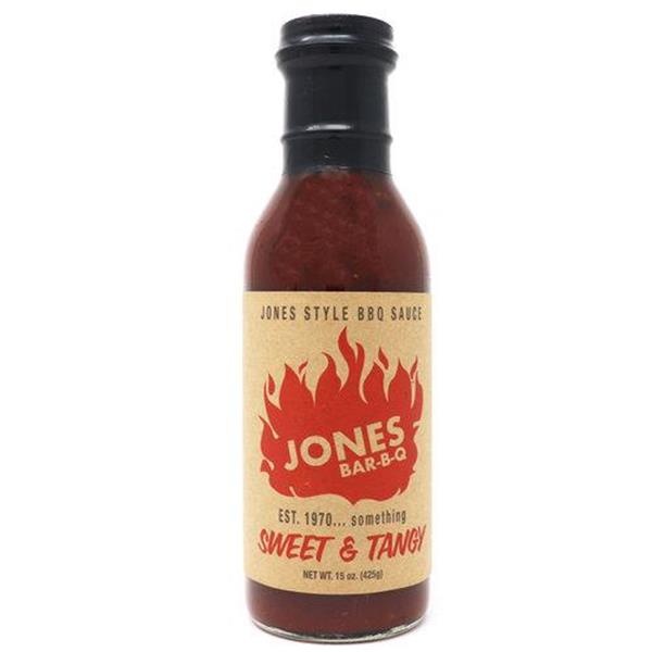 slide 1 of 1, Jones Sweet & Tangy Bar-B-Q Sauce, 15 oz