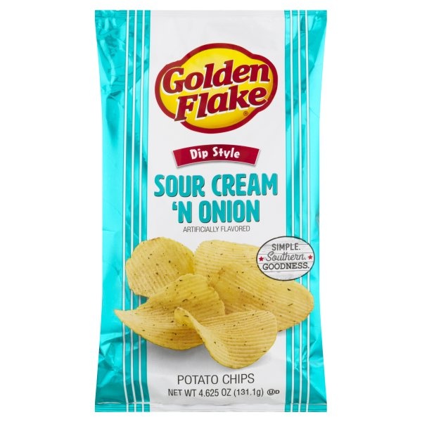 slide 1 of 10, Golden Flake Sour Cream And Onion, 14.63 oz