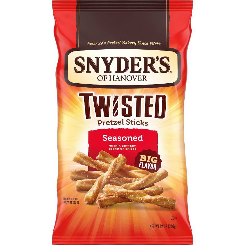 slide 1 of 5, Snyder's of Hanover, Seasoned Twisted Pretzel Sticks, 12 Oz Bag, 12 oz