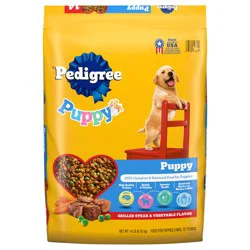 Pedigree Puppy Dry Puppy Food, Grilled Steak and Vegetable Flavor, 14 lb. Bag