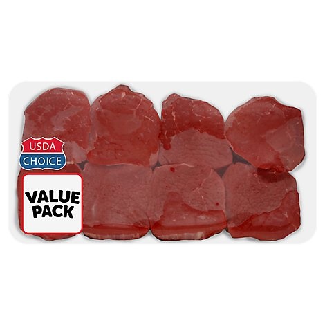 slide 1 of 1, Beef Choice Meat Counter Beef USDA Choice Eye Of Round Steak Value Pack, per lb
