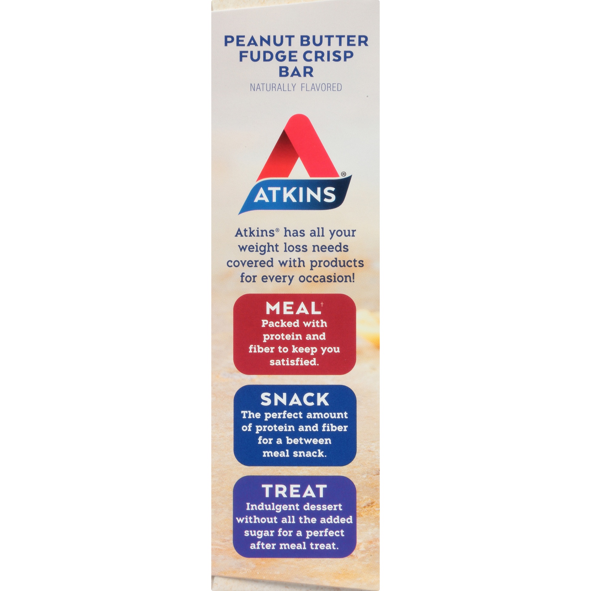 slide 4 of 8, Atkins Peanut Butter Fudge Crisp Snack Bar, 5 ct; 1.23 oz