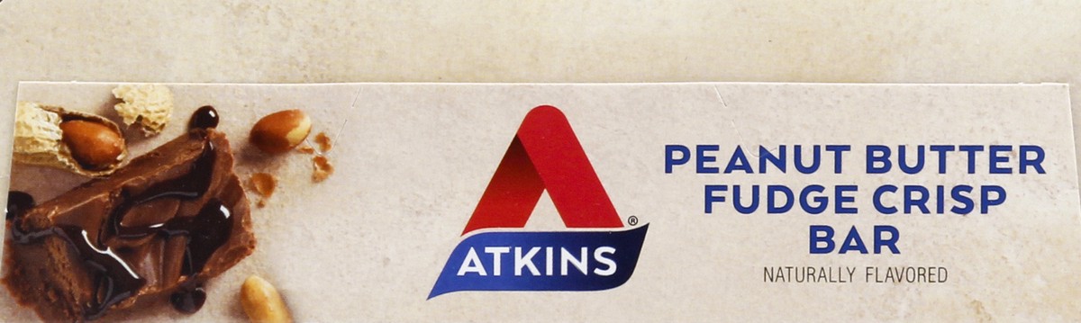 slide 6 of 9, Atkins Snack Bar, Peanut Butter Fudge Crisp, 5 ct; 1.23 oz