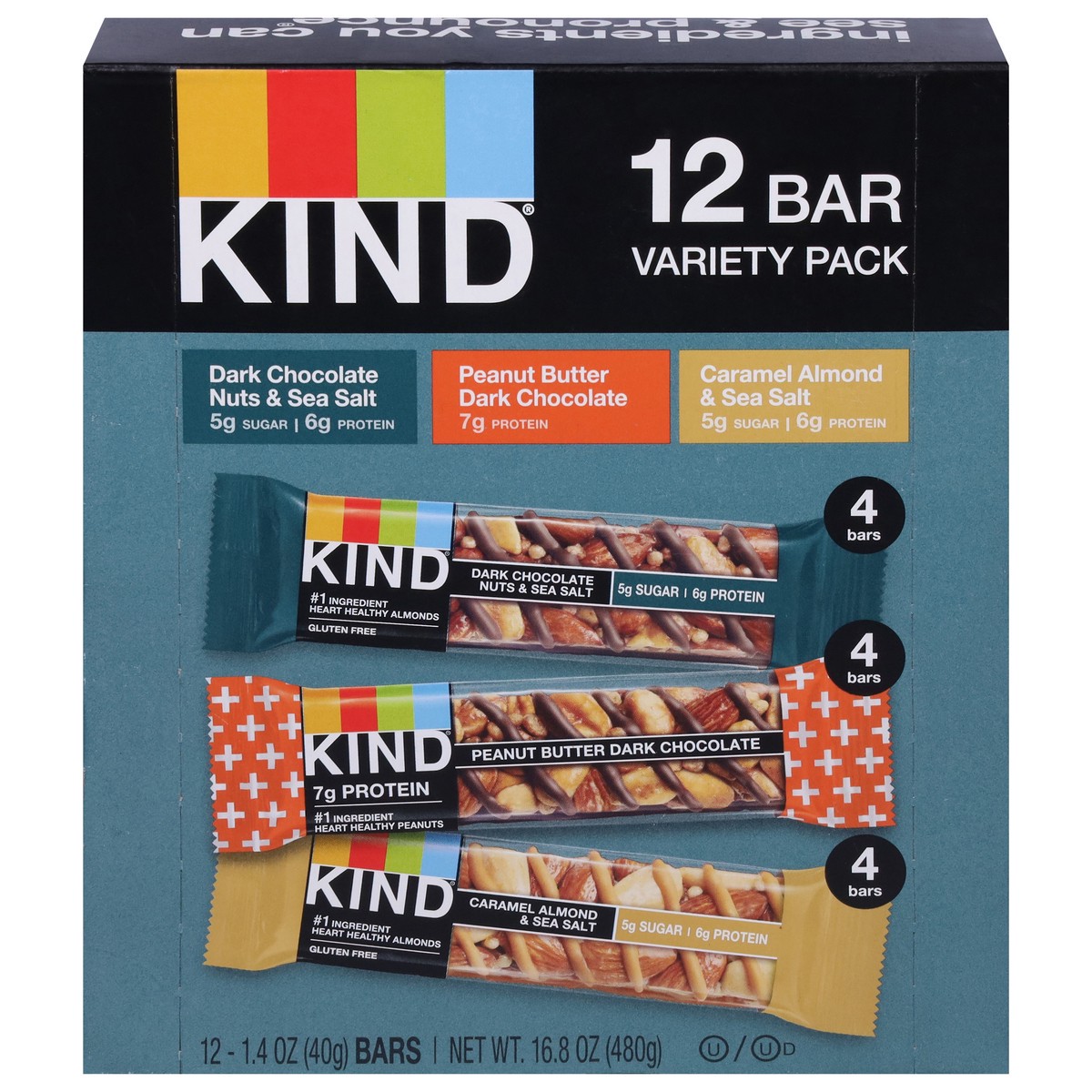 slide 1 of 9, KIND Assorted Bar Variety Pack 12 - 1.4 oz Bars, 12 ct