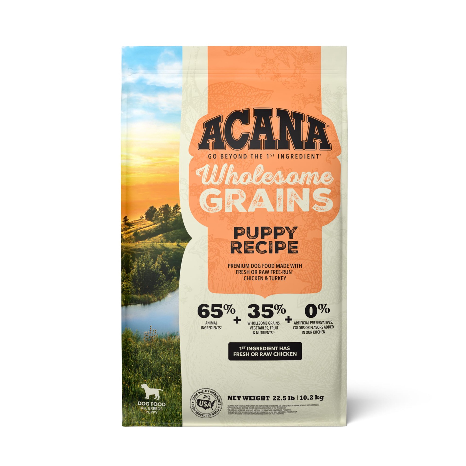 slide 1 of 5, ACANA Wholesome Grains, Real Chicken, Eggs and Turkey Dry Puppy Food, 22.5 lbs., 22.5 lb