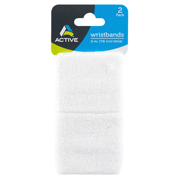 slide 1 of 1, ACTIVE Wristbands, 2''), White, 2 ct