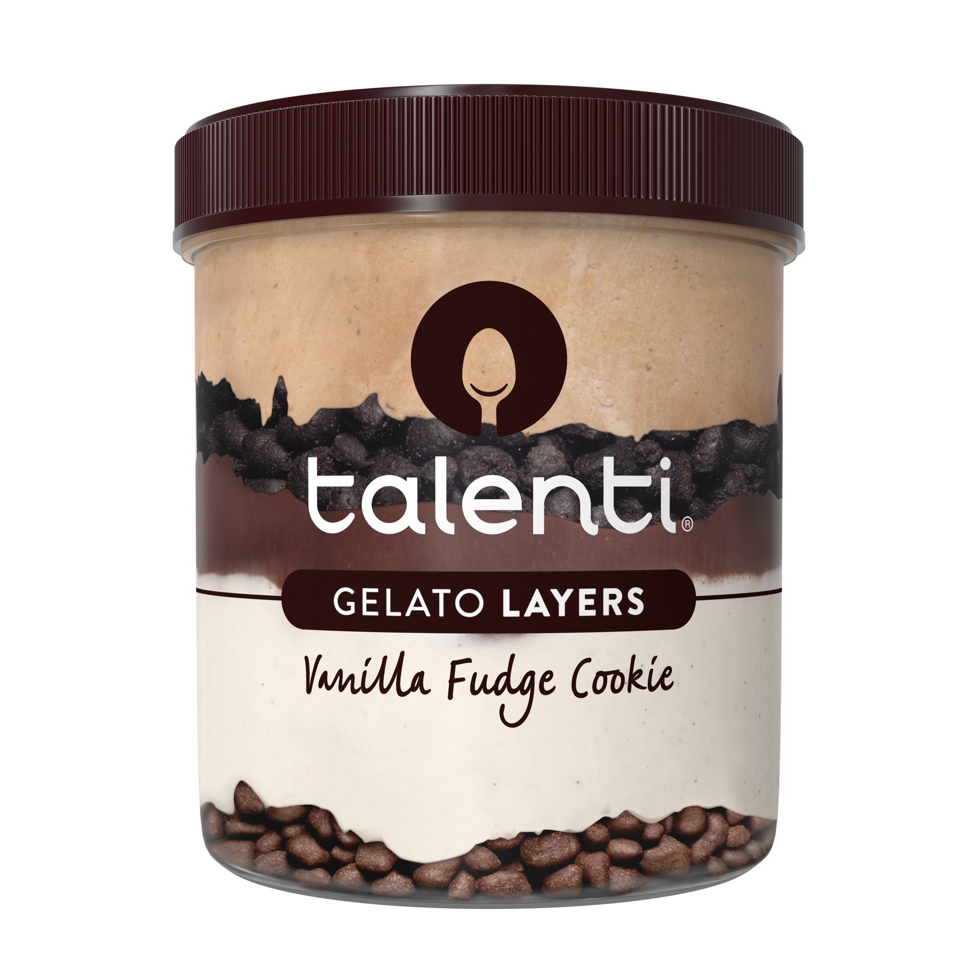 slide 1 of 4, Talenti Gelato Layers Vanilla Fudge Cookie, 303.3g, 303 g