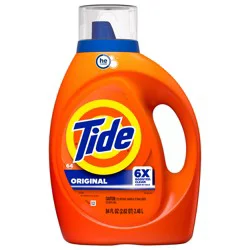 Tide Laundry Detergent Liquid, Original Scent, 64 Loads, 80 fl oz, Works on 100% of Common Stains