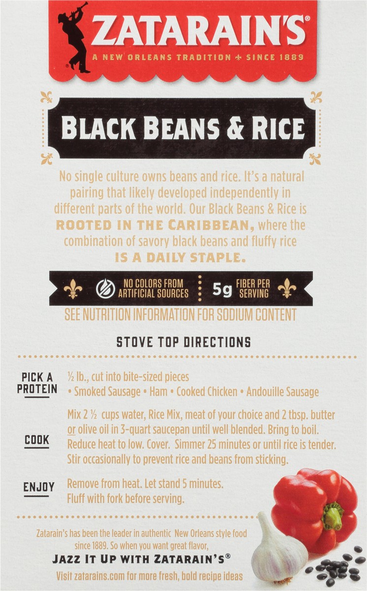 slide 4 of 9, Zatarain's Black Beans & Rice, 7 oz