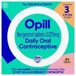 Opill Daily Oral Contraceptive, Full Prescription Strength, 84 Count