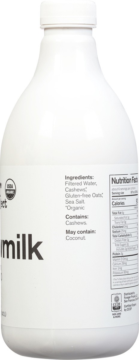 slide 4 of 9, Forager Project Cashew Milk Vegan Unsweet Organic, 48 fl oz