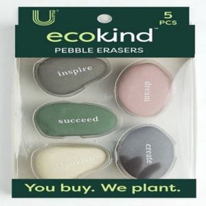 slide 1 of 1, U Style Collections U Style Ecokind Pebble Erasers, 5Pc, 5 ct