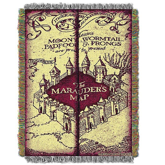 slide 1 of 1, Harry Potter Marauders Map Woven Tapestry Throw Blanket, 1 ct