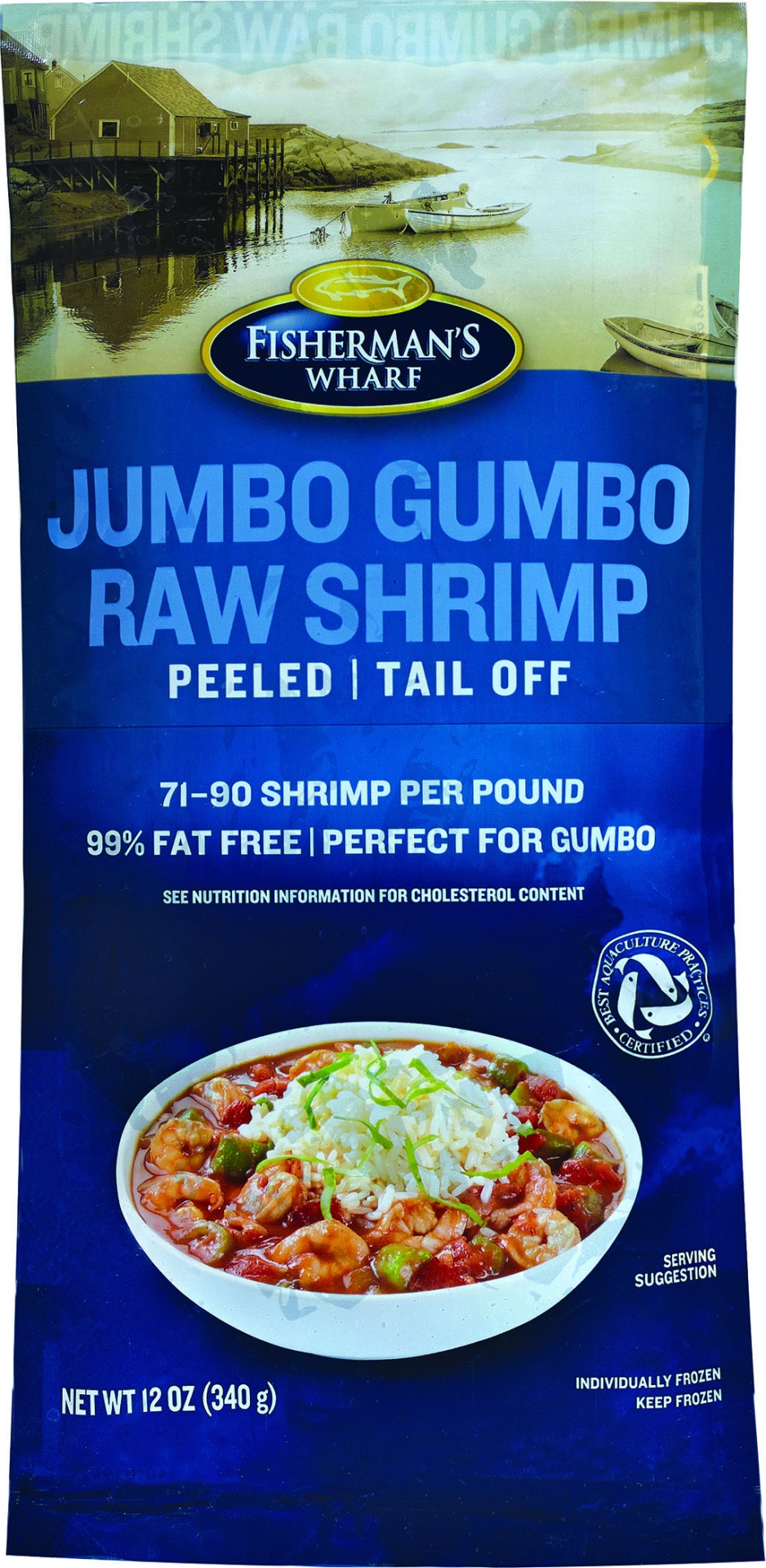 slide 1 of 1, Fisherman's Wharf Jumbo Gumbo Shrimp, 12 oz