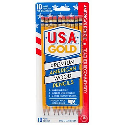 slide 1 of 2, USA Gold Pencils 10 ea, 10 ct