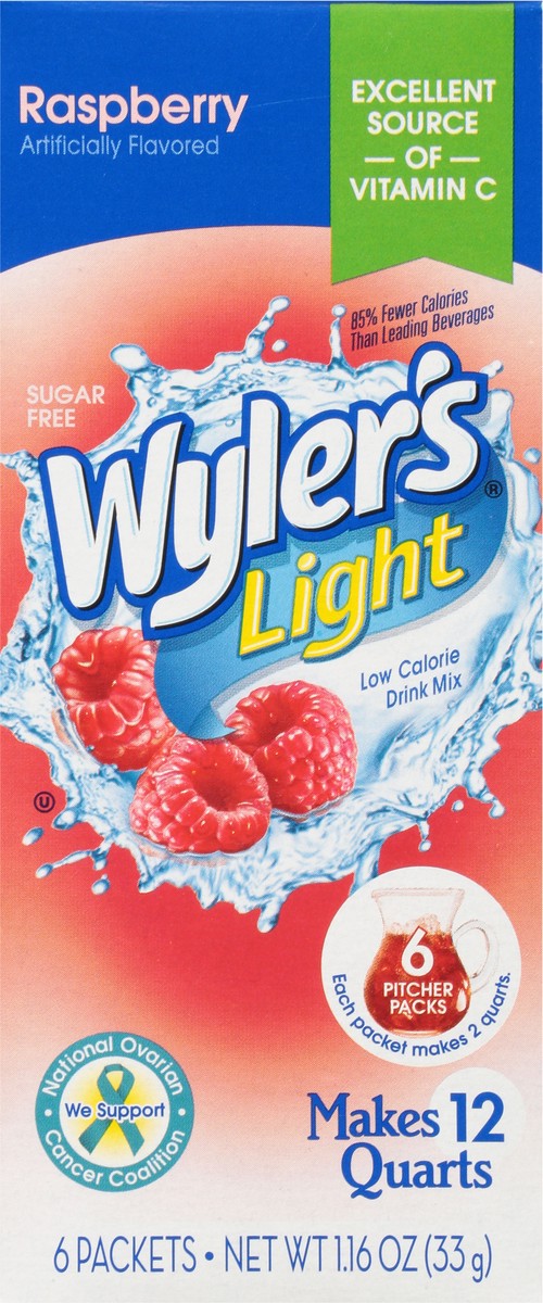 slide 10 of 12, Wyler's Light Low Calorie Raspberry Drink Mix - 6 ct, 6 ct