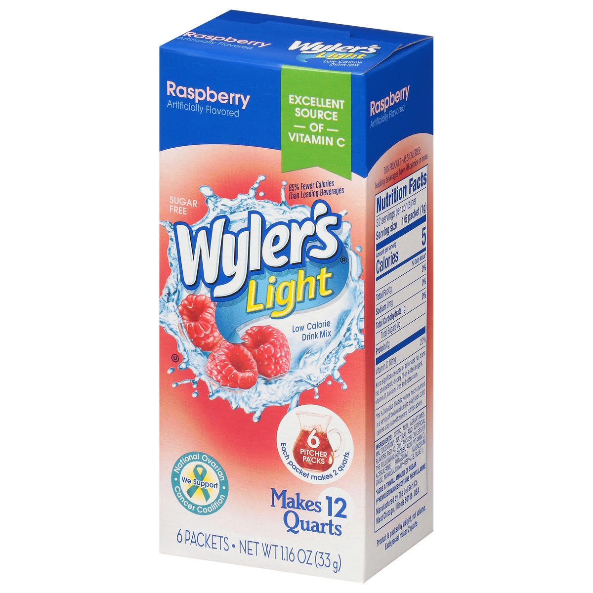 slide 11 of 12, Wyler's Light Low Calorie Raspberry Drink Mix - 6 ct, 6 ct