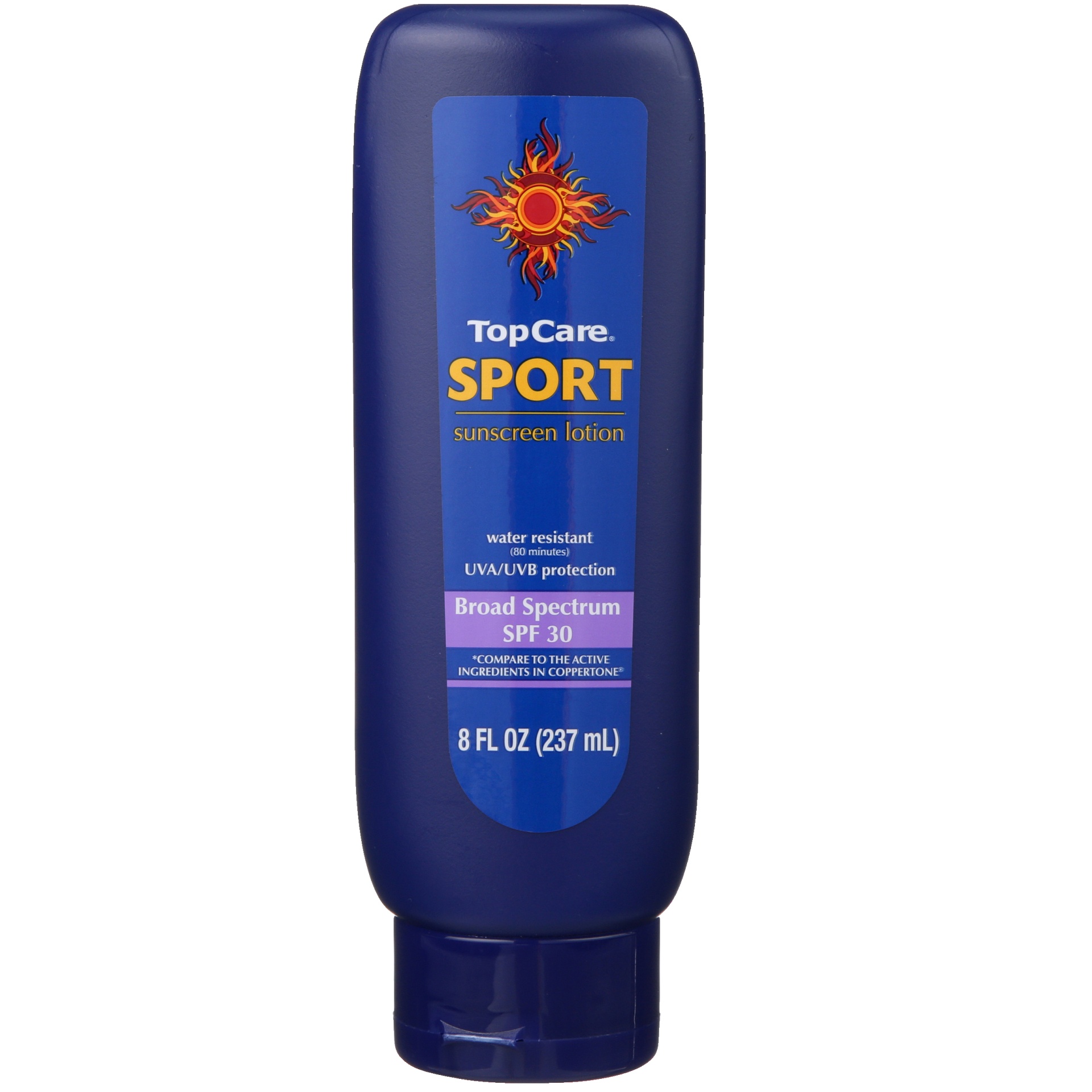 slide 1 of 6, TopCare Sport Water Resistant Uva/uvb Protection Broad Spectrum Spf 30 Sunscreen Lotion, 8 fl oz