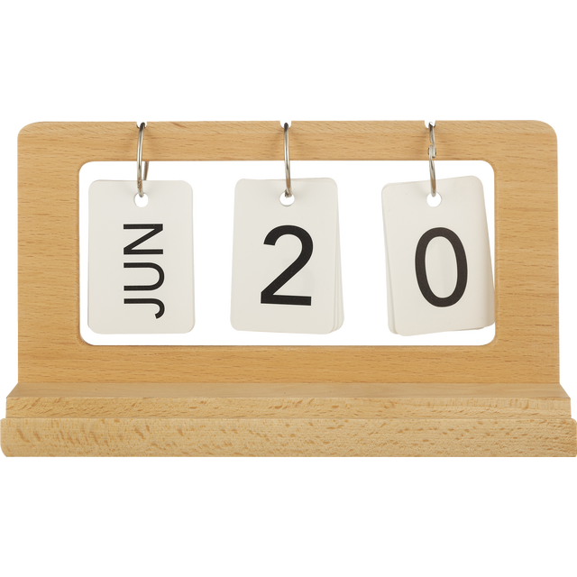 slide 1 of 1, U Style Collections U Style Ecokind Perpetual Wood Desk Calendar With Pen Groove, 1 ct