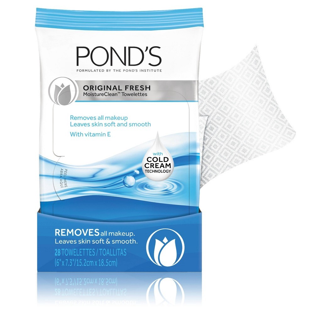 slide 5 of 10, Pond's Original Fresh Makeup Removing Towelettes, 28 ct