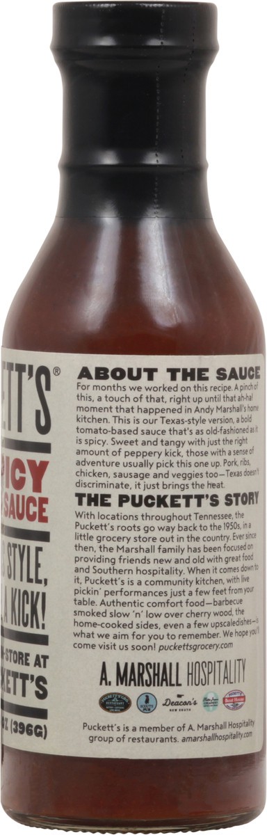 slide 5 of 9, Puckett's Texas Style Spicy BBQ Sauce 14 oz, 14 oz