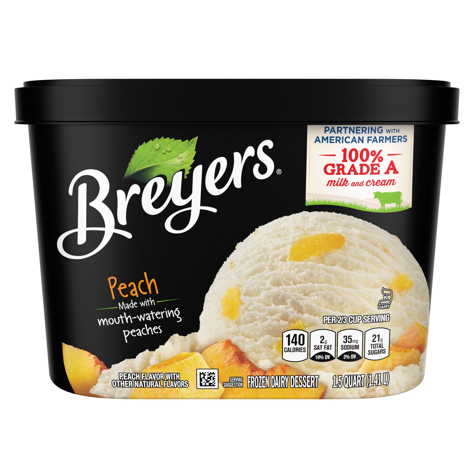 slide 1 of 1, Breyers Bryer's Peach, 48 oz