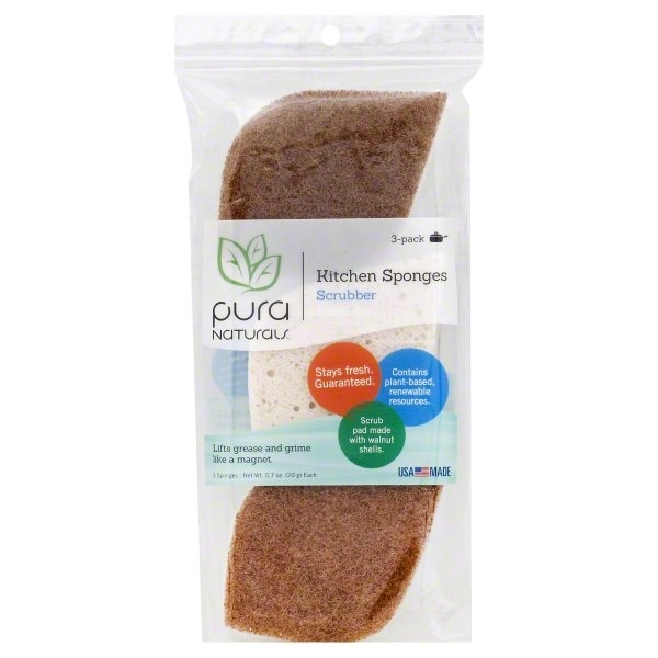 slide 1 of 1, Pura Naturals Sponges 3 ea, 3 ct