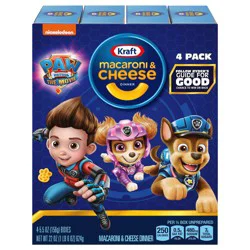 Kraft Nickelodeon Paw Patrol Mac and Cheese, 4 Boxes, for Easy Dinner or Dinner Sides, Original Flavor, No Artificial Flavors, Preservatives or Dyes, 5.5 oz