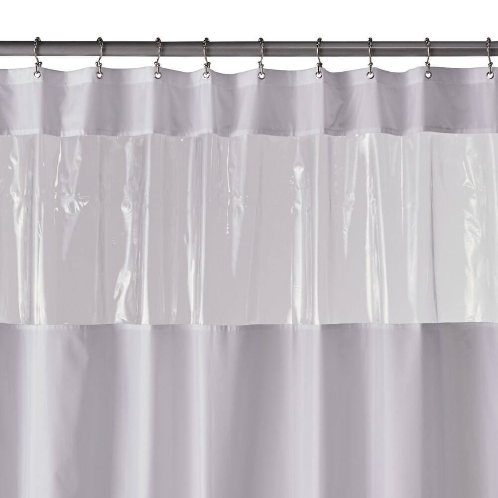 slide 1 of 1, HD Designs Poly View Fabric Shower Curtain - White, 72 in x 72 in