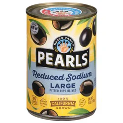 Pearls Reduced Sodium Large Pitted Ripe Olives 6 oz