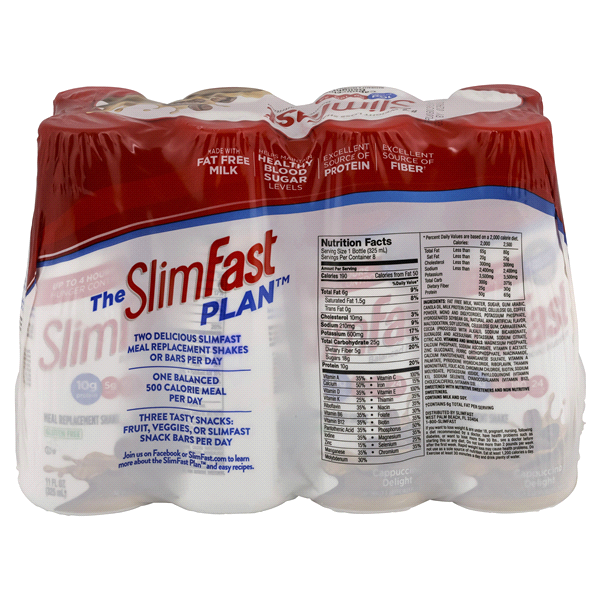 slide 4 of 9, SlimFast Original Cappuccino Delight Meal Replacement Shake 8 - 11 fl oz Bottles, 8 ct