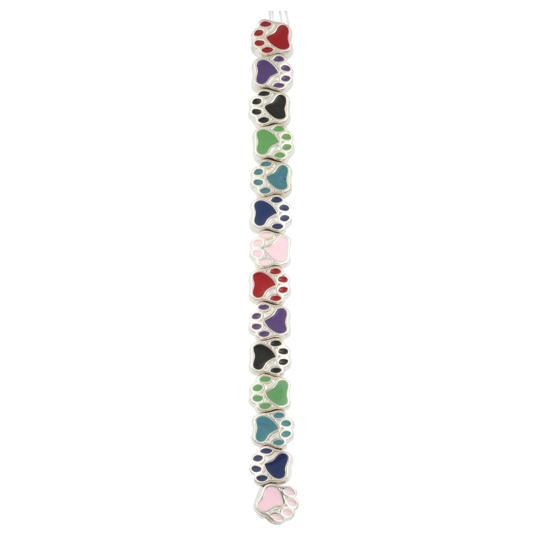 slide 2 of 3, Multicolor Enamel Metal Paw Beads, 10mm By Bead Landing, 10mm