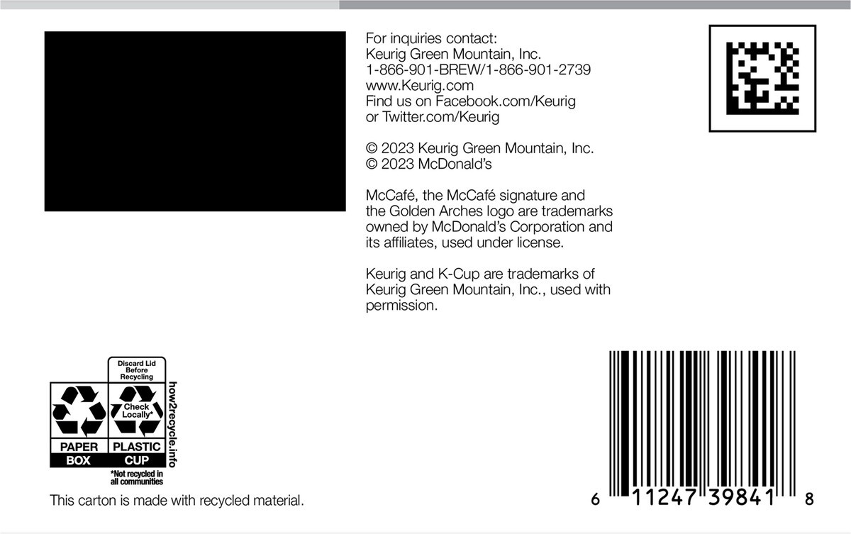 slide 2 of 7, McCafé ICED One Step Mocha Frappé, Keurig Single Serve K-Cup Pods, 10 Count, 10 ct