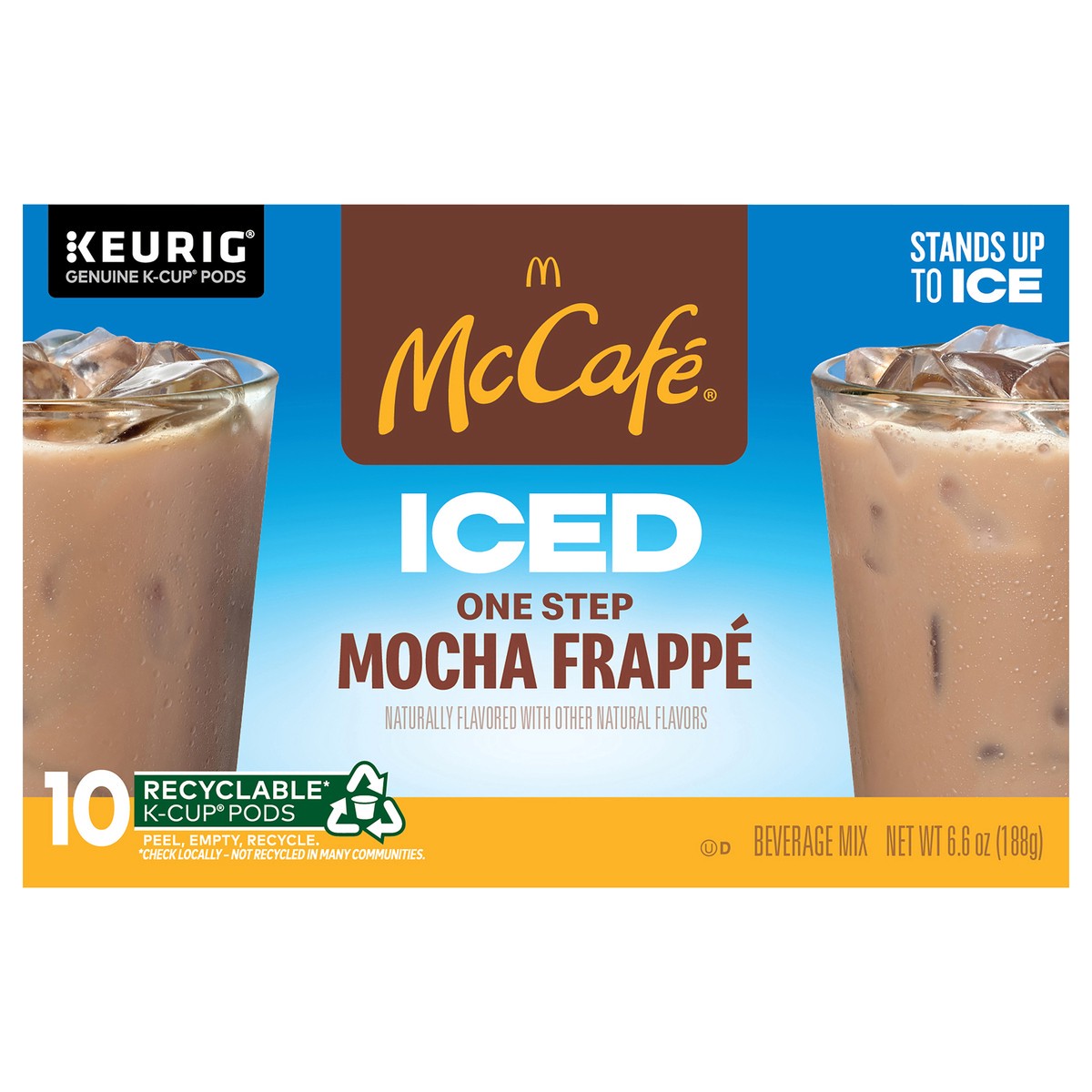 slide 1 of 7, McCafé ICED One Step Mocha Frappé, Keurig Single Serve K-Cup Pods, 10 Count, 10 ct