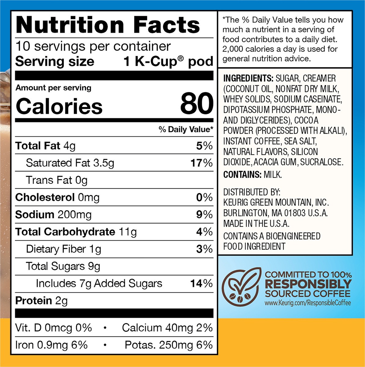 slide 6 of 7, McCafé ICED One Step Mocha Frappé, Keurig Single Serve K-Cup Pods, 10 Count, 10 ct