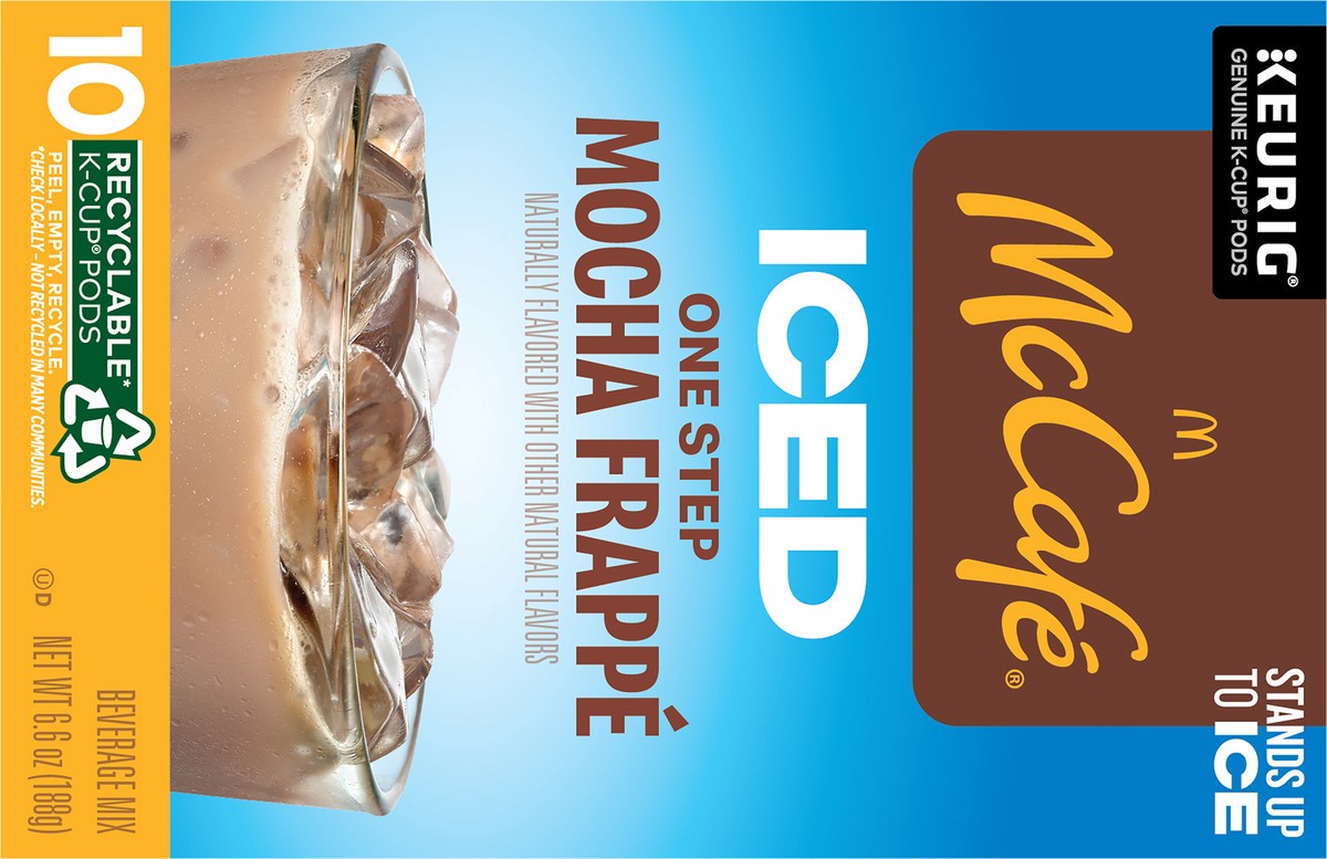 slide 4 of 7, McCafé ICED One Step Mocha Frappé, Keurig Single Serve K-Cup Pods, 10 Count, 10 ct